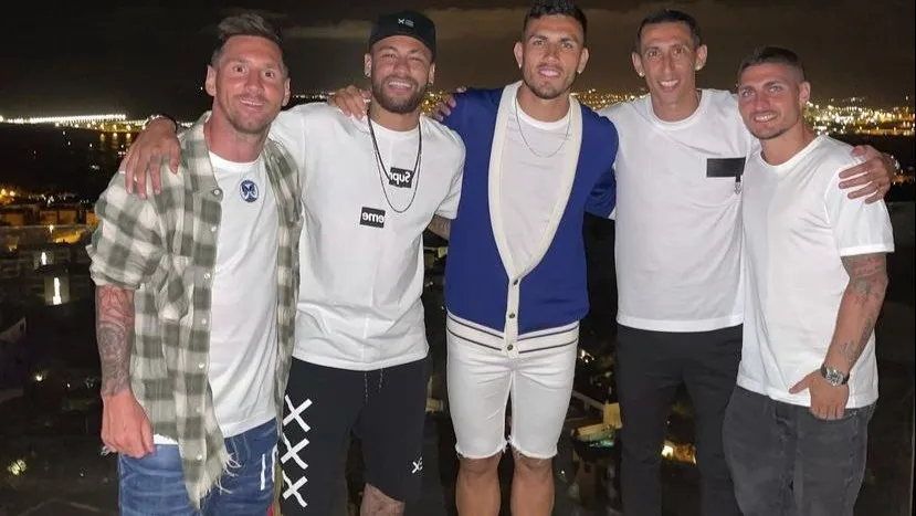 INSTAGRAM: @angeldimaria Messi, Neymar, Paredes, Di María y Verrati