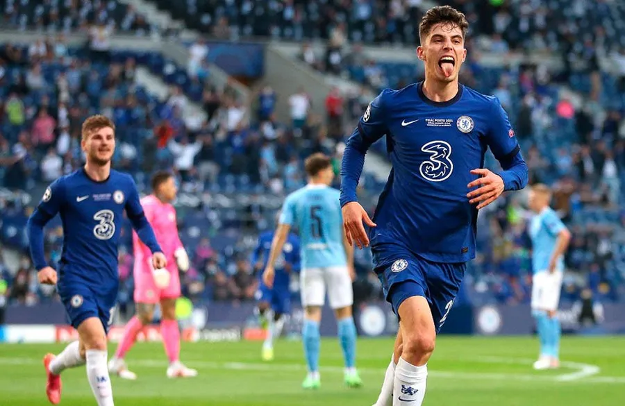 Kai Havertz celebra gol ante Manchester City