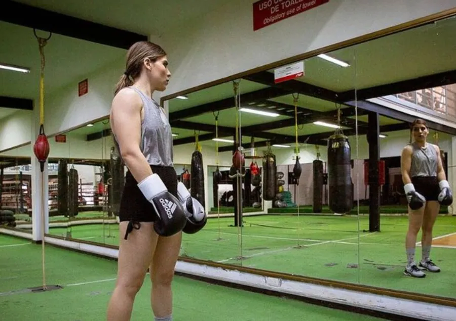 Yamileth Mercado durante un entrenamiento