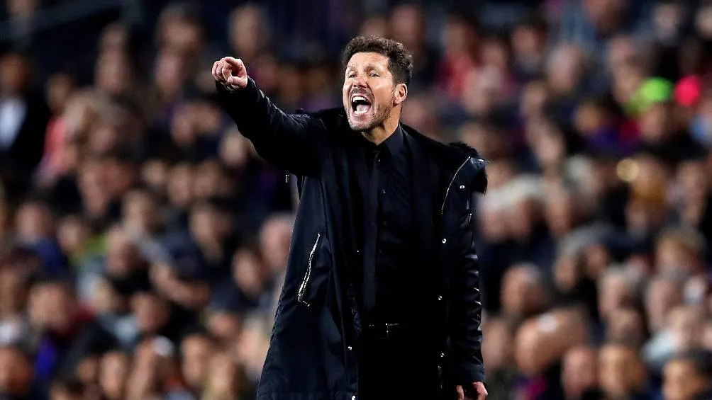 Simeone durante un partido del Atletico