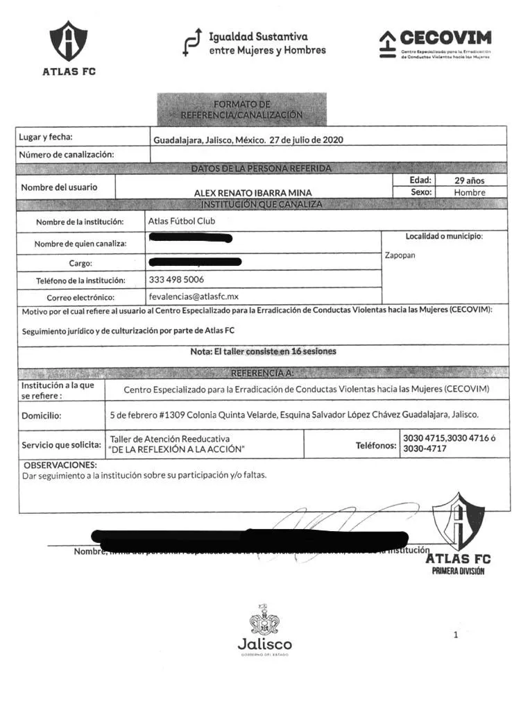 Certificado de curso contra la violencia de género obtenido por Renato