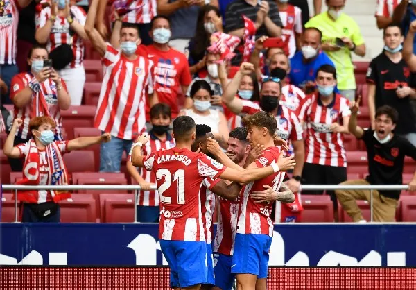 Jugadores del Atlético de Madrid celebran