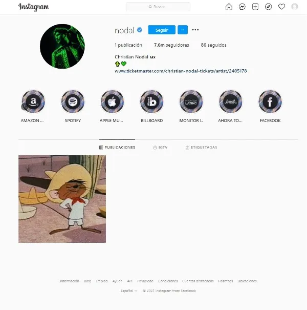 INSTAGRAM @nodal Perfil de Instagram de Christian Nodal