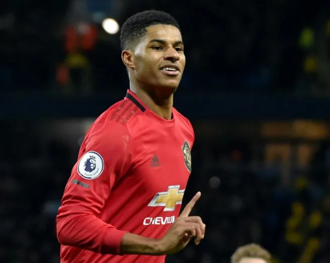 Rashford en acción con los Red Devils