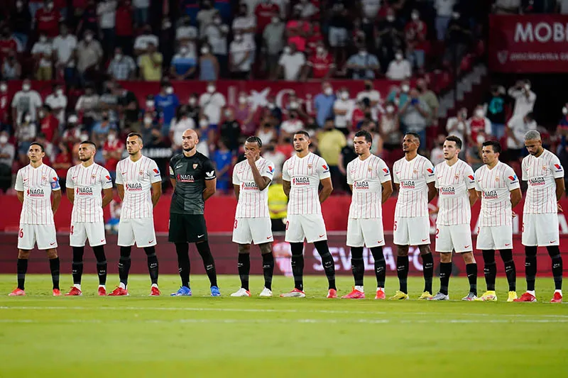 FACEBOOK @SEVILLAFC Jugadores del Sevilla previo a un duelo en LaLiga