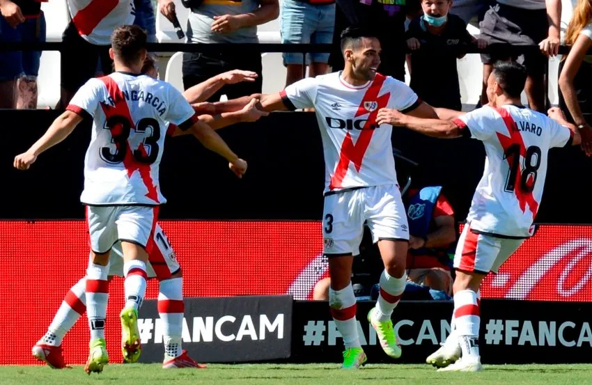 EFE Radamel Falcao celebrando el tercer gol del Rayo Vallecano sobre el Getafe