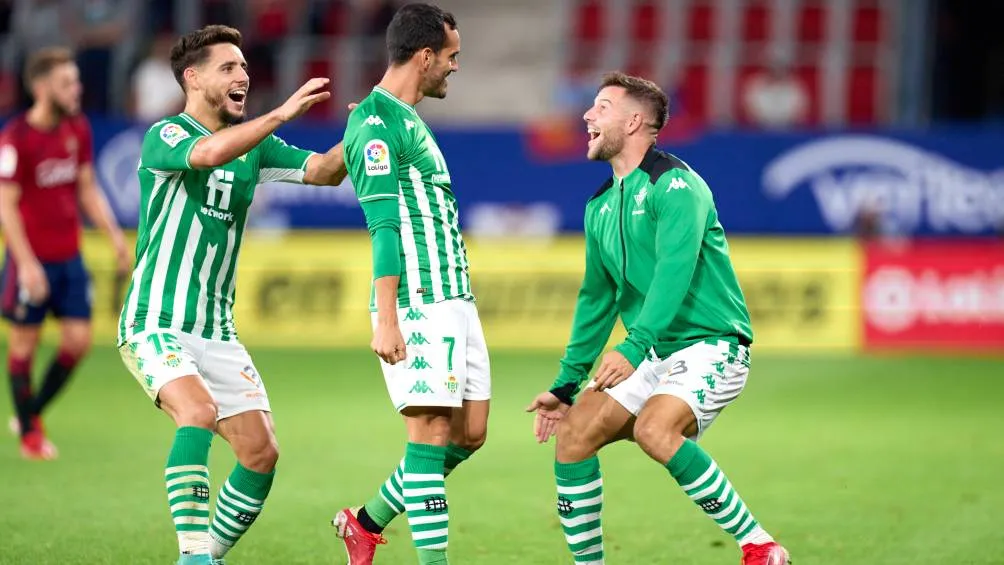 Los jugadores del Real Betis celebrando un gol