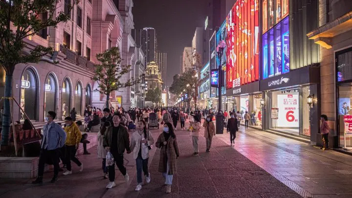 La ciudad de Wuhan durante la noche