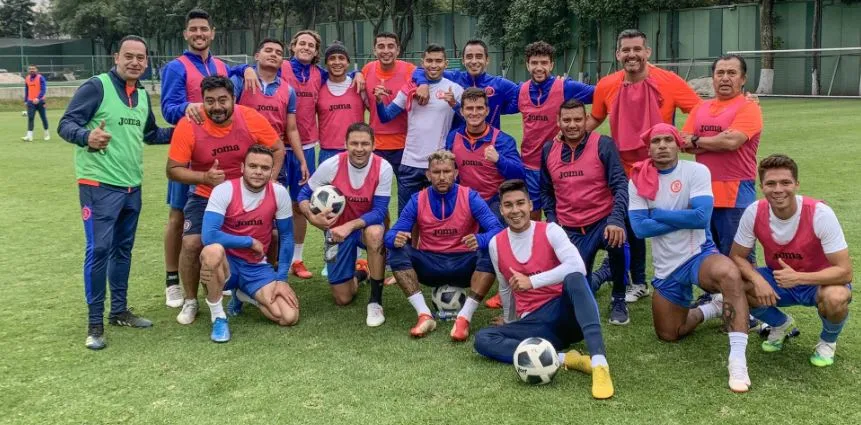 TWITTER @CruzAzul Jugadores de La Máquina tras una práctica