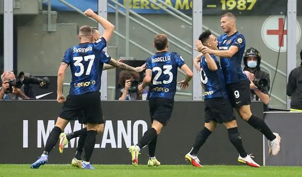 Jugadores del Inter de Milán en festejo