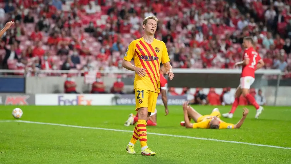 De Jong tras la segunda anotación del Benfica