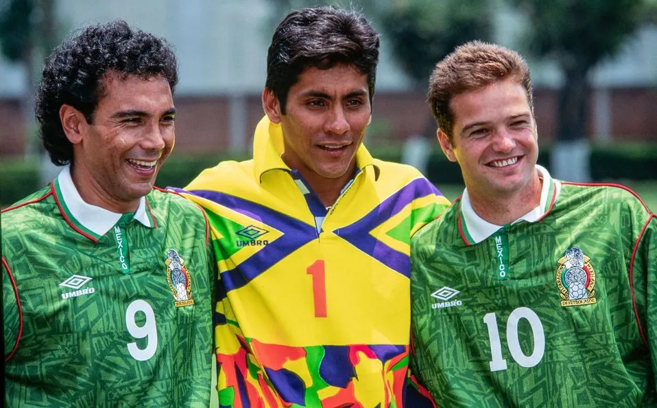 Hugo Sánchez, Jorge Campos y Luis García con la Selección Mexicana