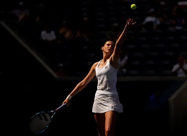 Karolina Pliskova en acción durante el US Open