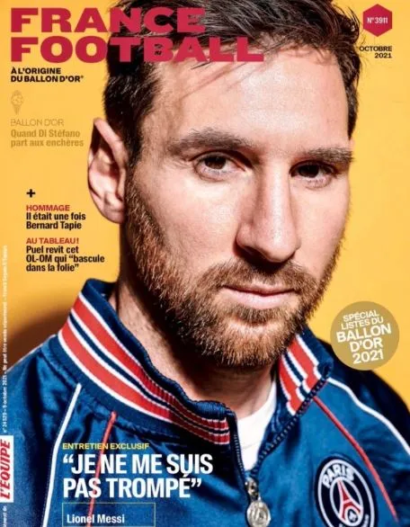 Messi, portada de la revista France Football