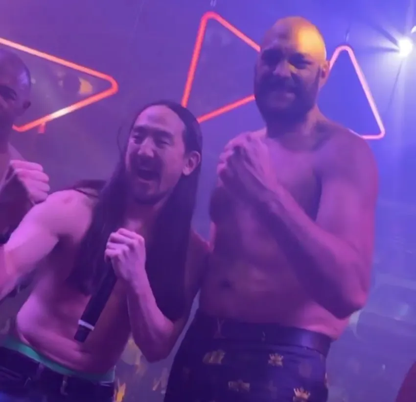 INSTAGRAM @steveaoki Tyson Fury y Steve Aoki