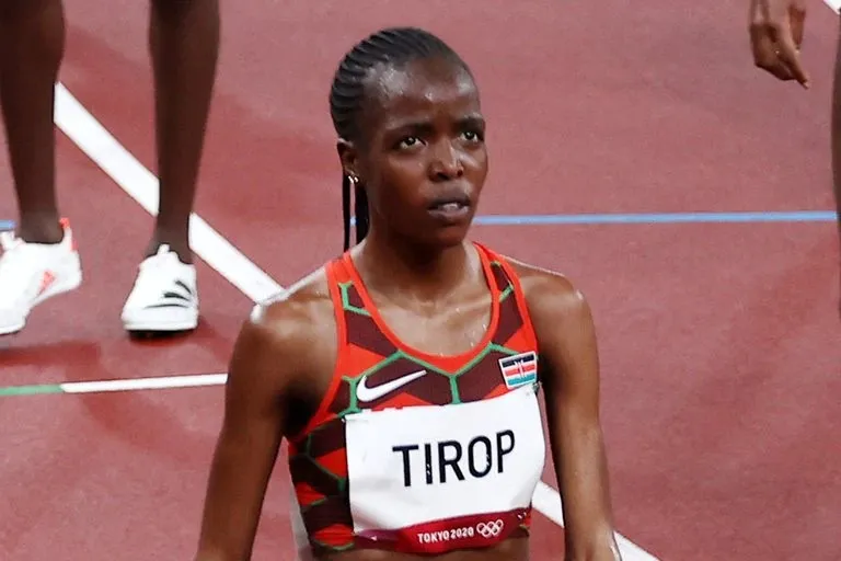 La atleta keniana Agnes Jebet Tirop en Tokio 2020