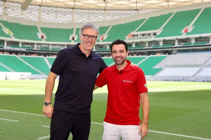 Blanc y Xavi en el Al Thumama