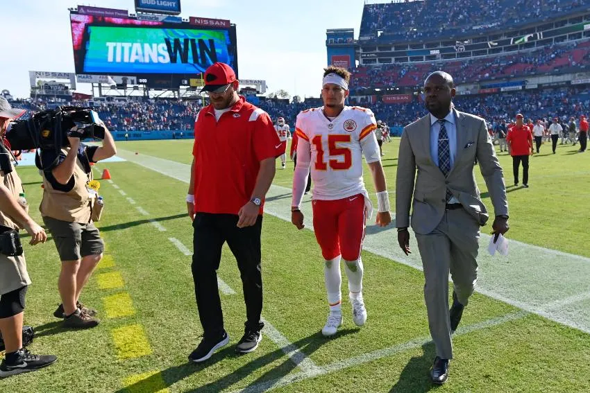 Mahomes tras el juego entre Chiefs y Titans