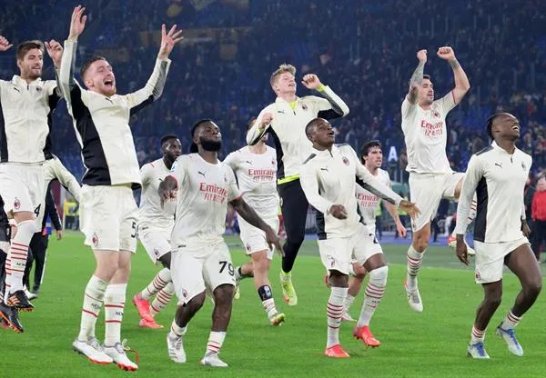 Jugadores del Milan en celebración