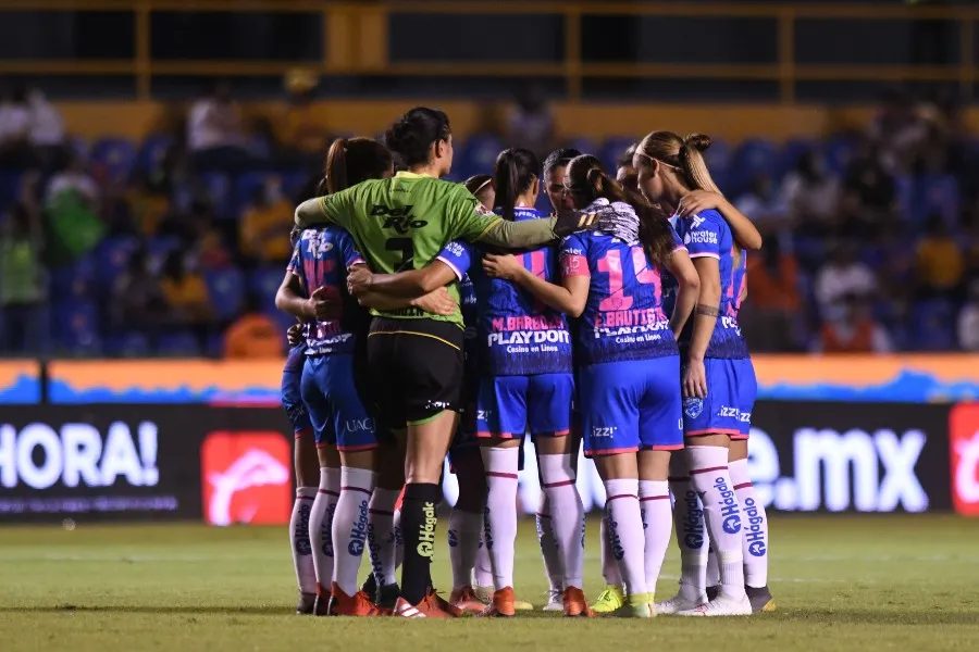 Jugadoras de Juárez previo a un partido