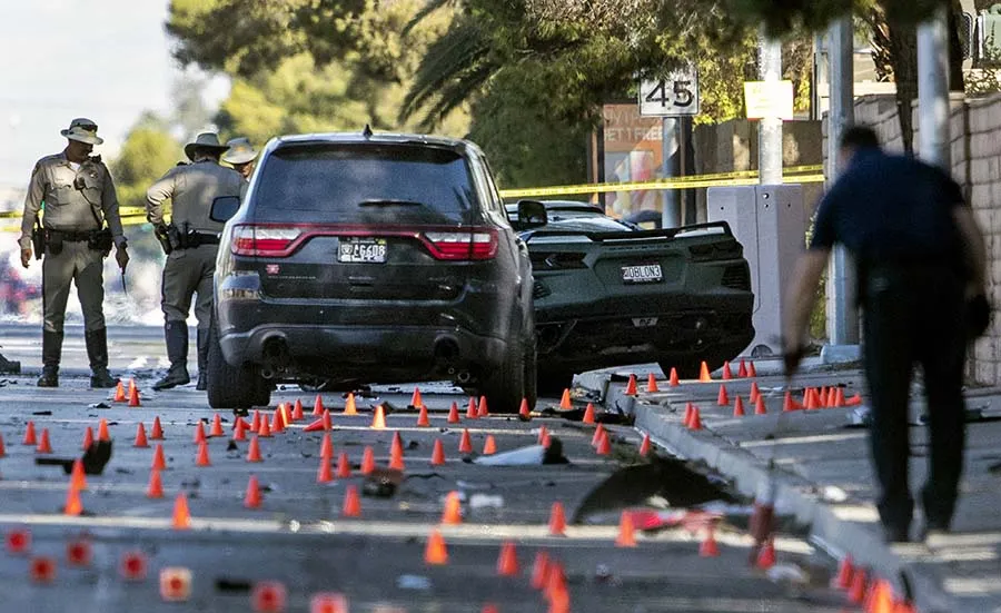 AP El lugar del acidente automovilístico