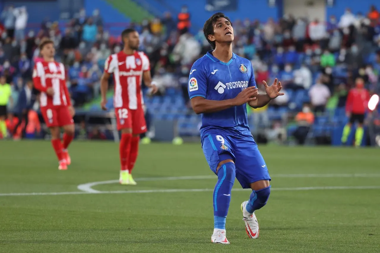 Macías en un partido con Getafe