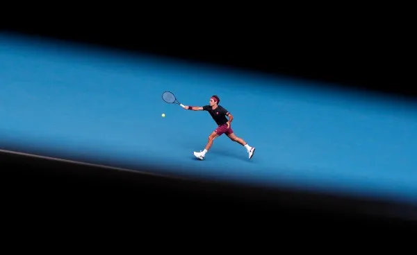 Roger Federer en acción