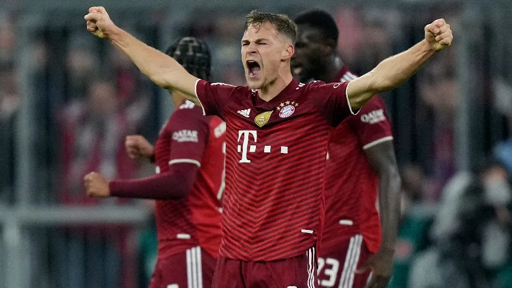 AP Joshua Kimmich festejando gol con el Bayern Múnich