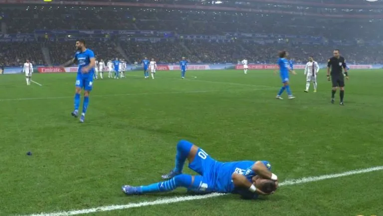 Dimitri Payet tras ser agredido en el Lyon-Marsella