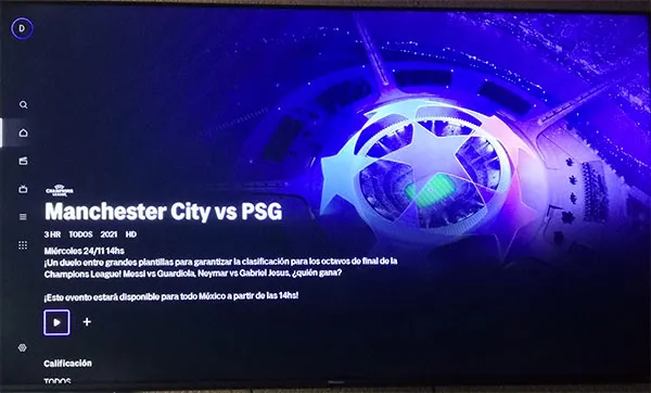 La pantalla previa a uno de los partidos