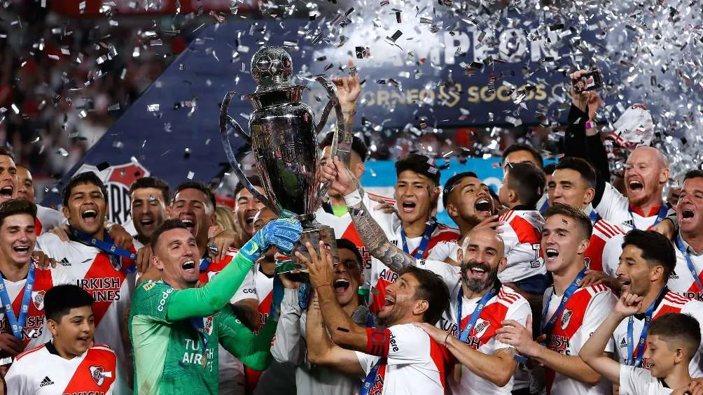 EFE River Plate festejando campeonato de la Liga de Argentina