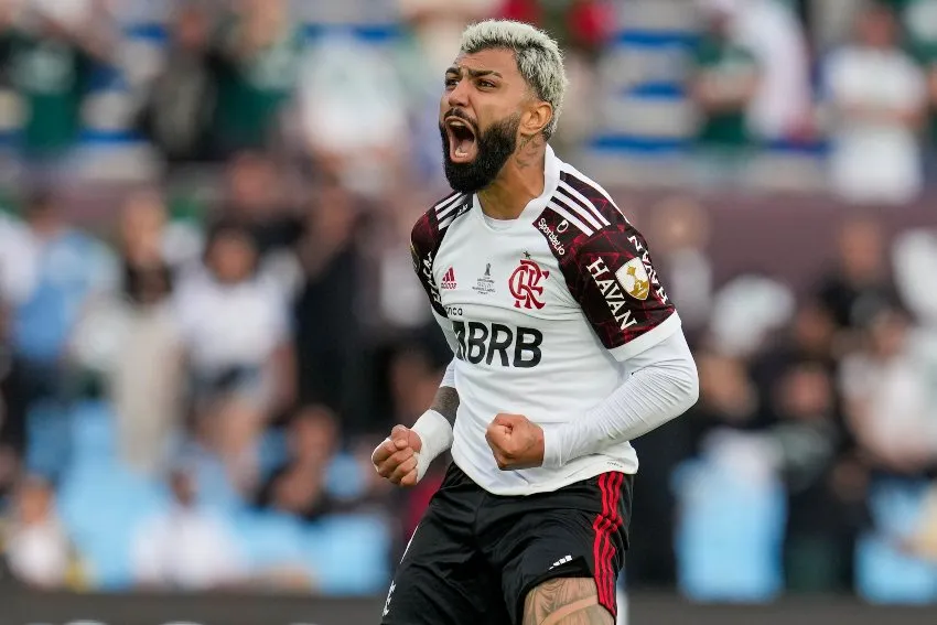 Gabigol tras anotarle gol al Palmeiras en la Final de la Libertadores