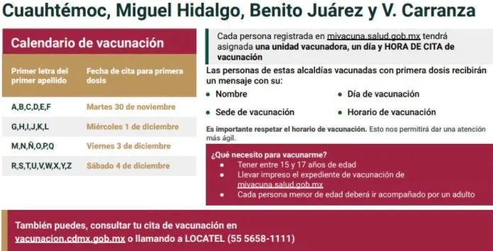 ESPECIAL Vacunación para menores entre 15 y 17 años en CDMX