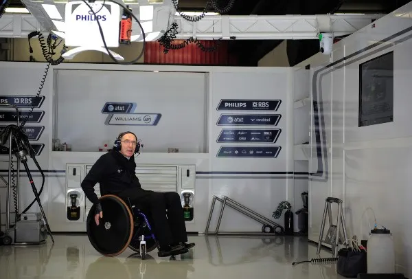 Frank Williams durante sesión de práctica