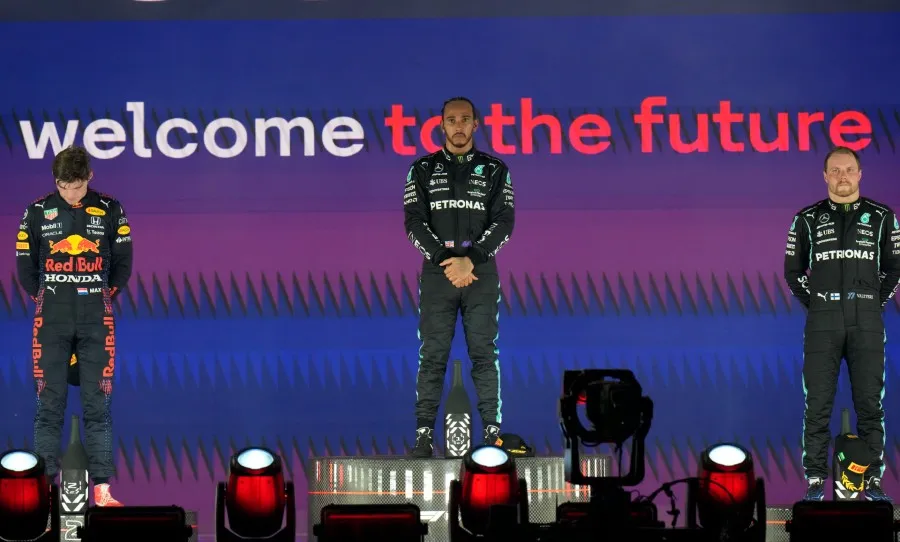 El podio del GP de Arabia