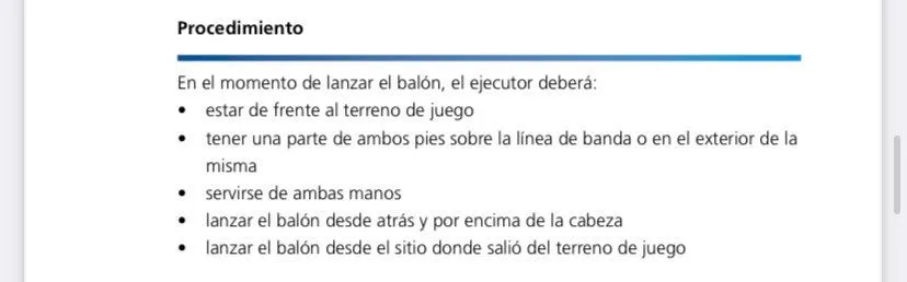 Reglamento del saque de banda