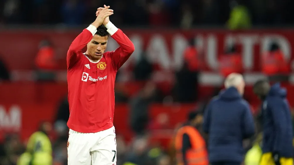 Crisiano Ronaldo jugando partido con el Manchester United