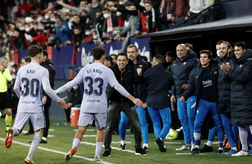 Celebración del gol de Abde