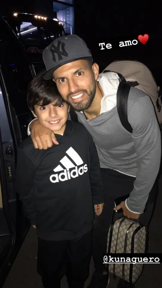 Instagram: @aguerobenja19 Benjamín Agüero le dedicó una historia de Instagram a su papá