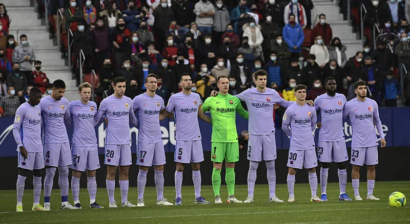 AP Jugadores del Barcelona previo a un duelo en LaLiga