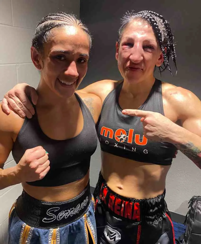 La cara de Miriam Serrano después del combate