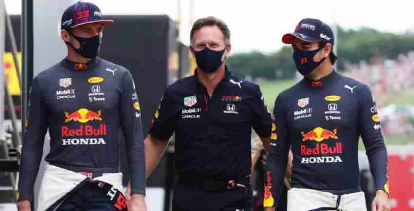 EFE Verstappen, Horner y Checo