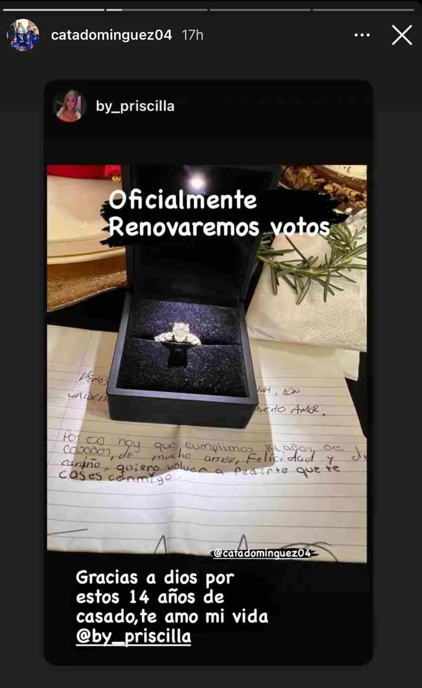 Historia de Instagram de Priscila