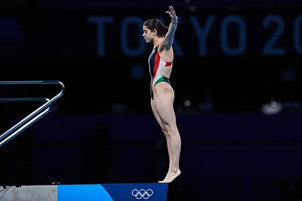 La clavadista mexicana en plena competencia