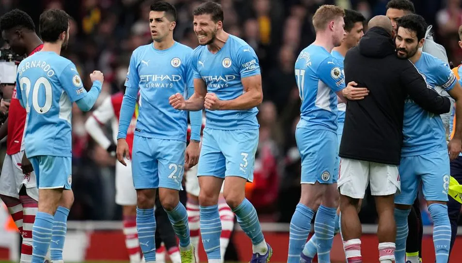 Jugadores del City, en festejo