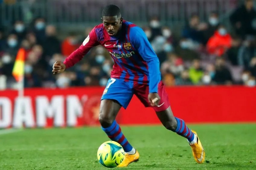 AP Dembélé durante un partido del Barcelona