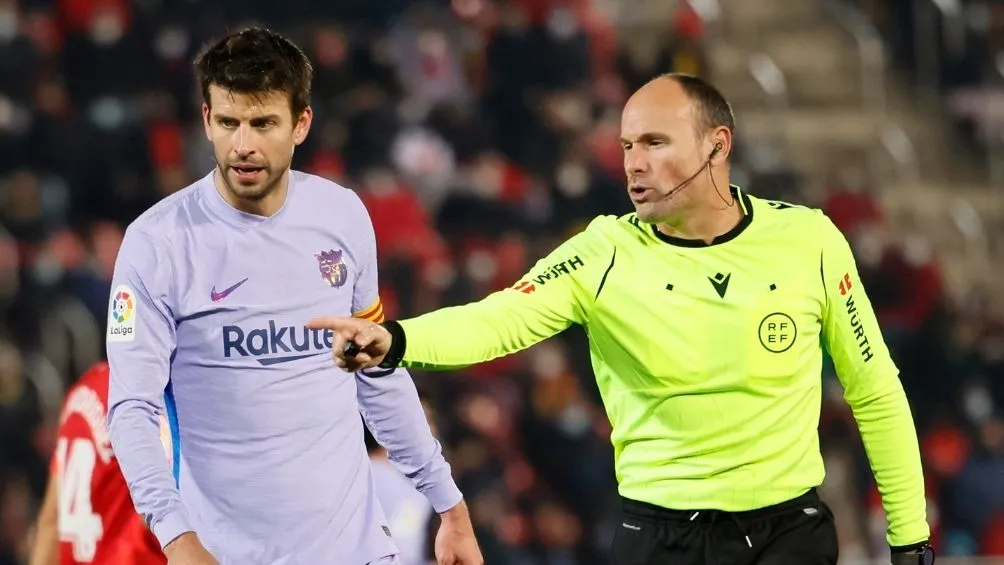 Piqué en el cotejo contra Mallorca