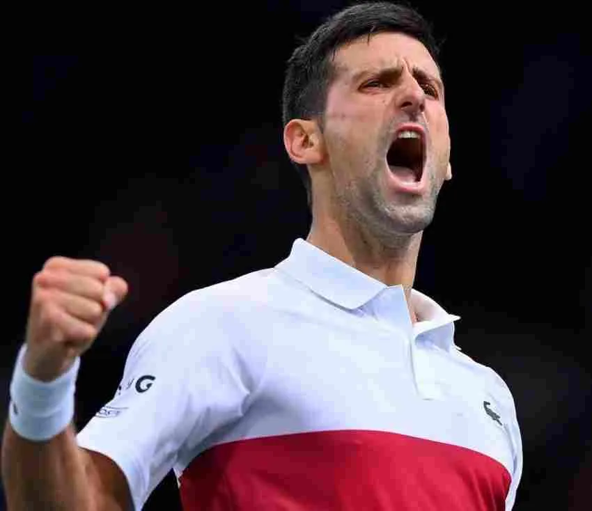 Novak Djokovic celebrando un triunfo