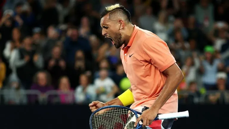 Kyrgios festejando triunfo