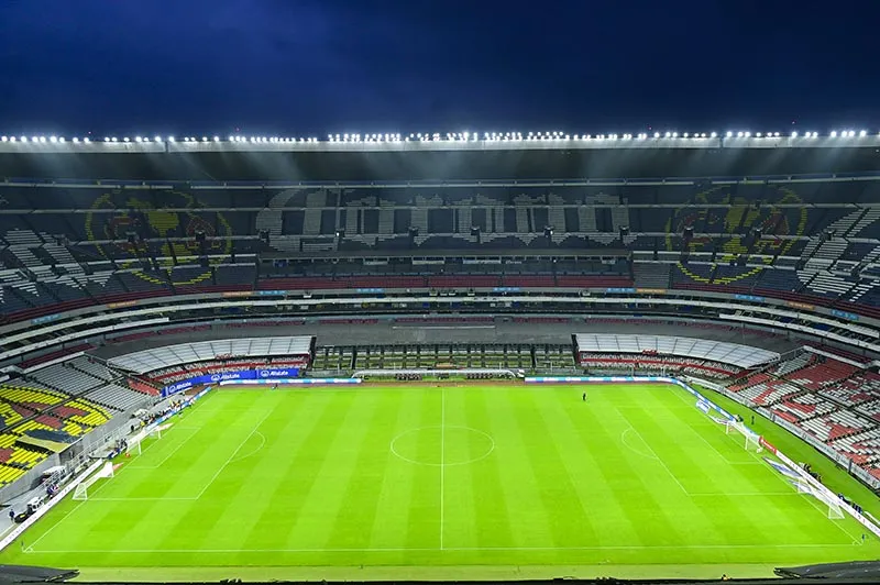 Así luce la cancha del Estadio Azteca
